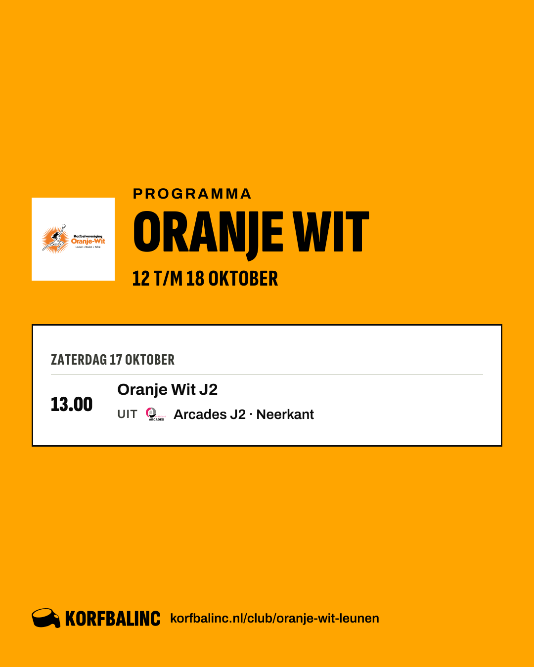 Uitslagen Oranje Wit
