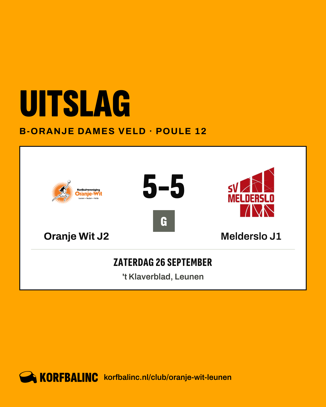 Oranje Wit J2 - Melderslo J1