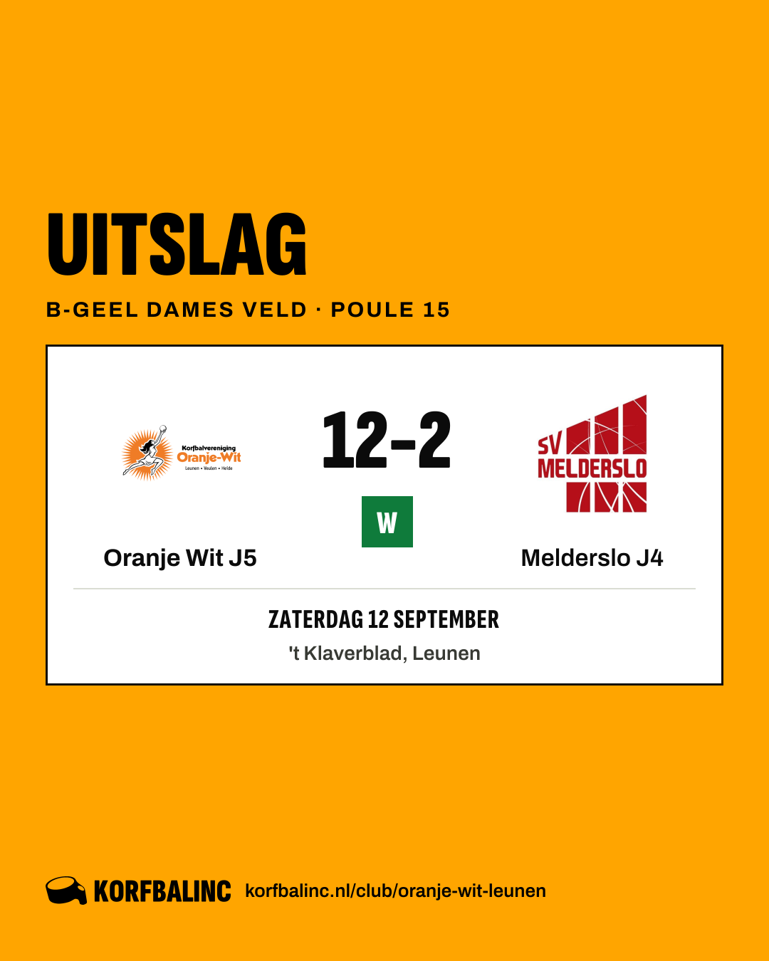 Oranje Wit J5 - Melderslo J4