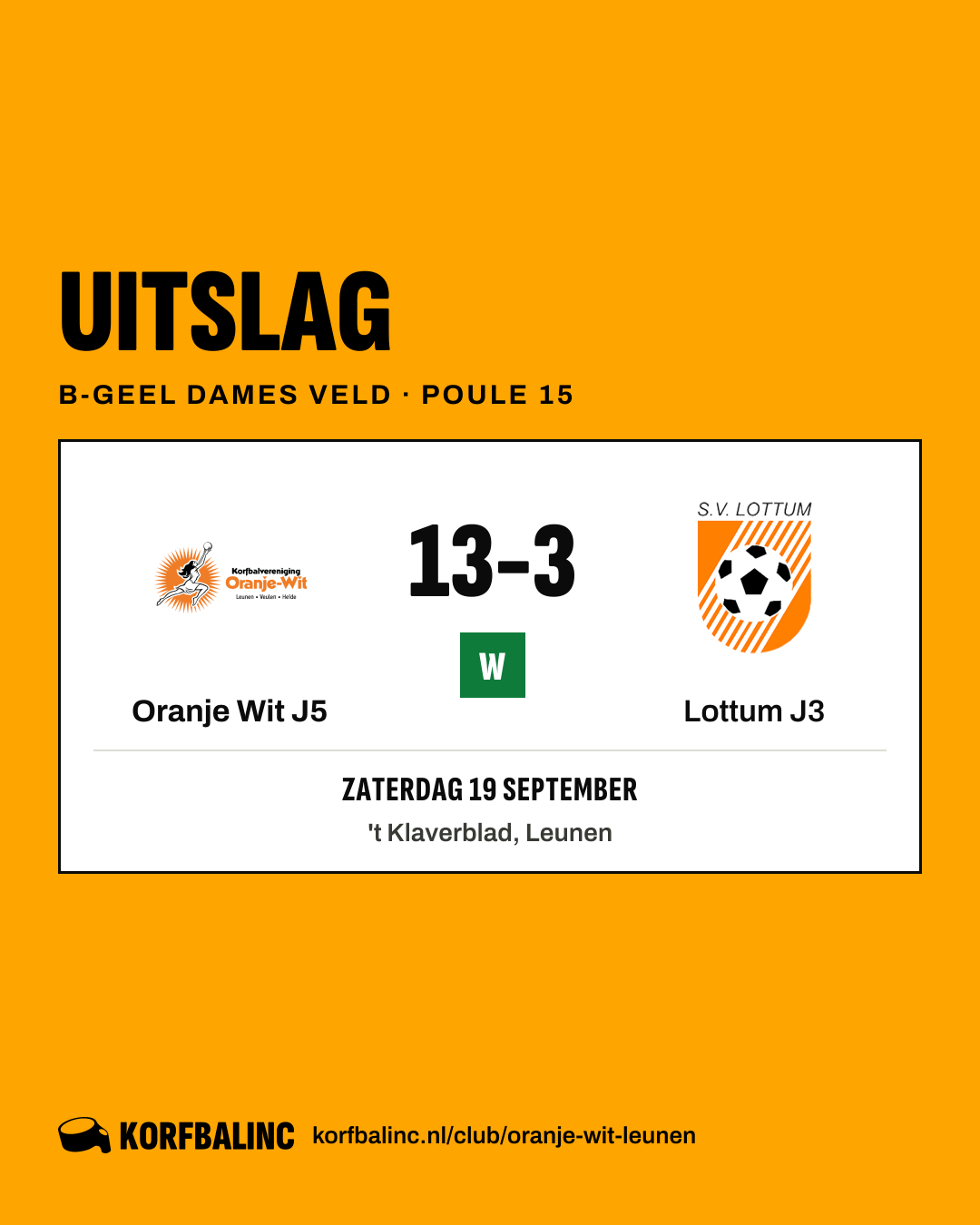 Oranje Wit J5 - Lottum J3