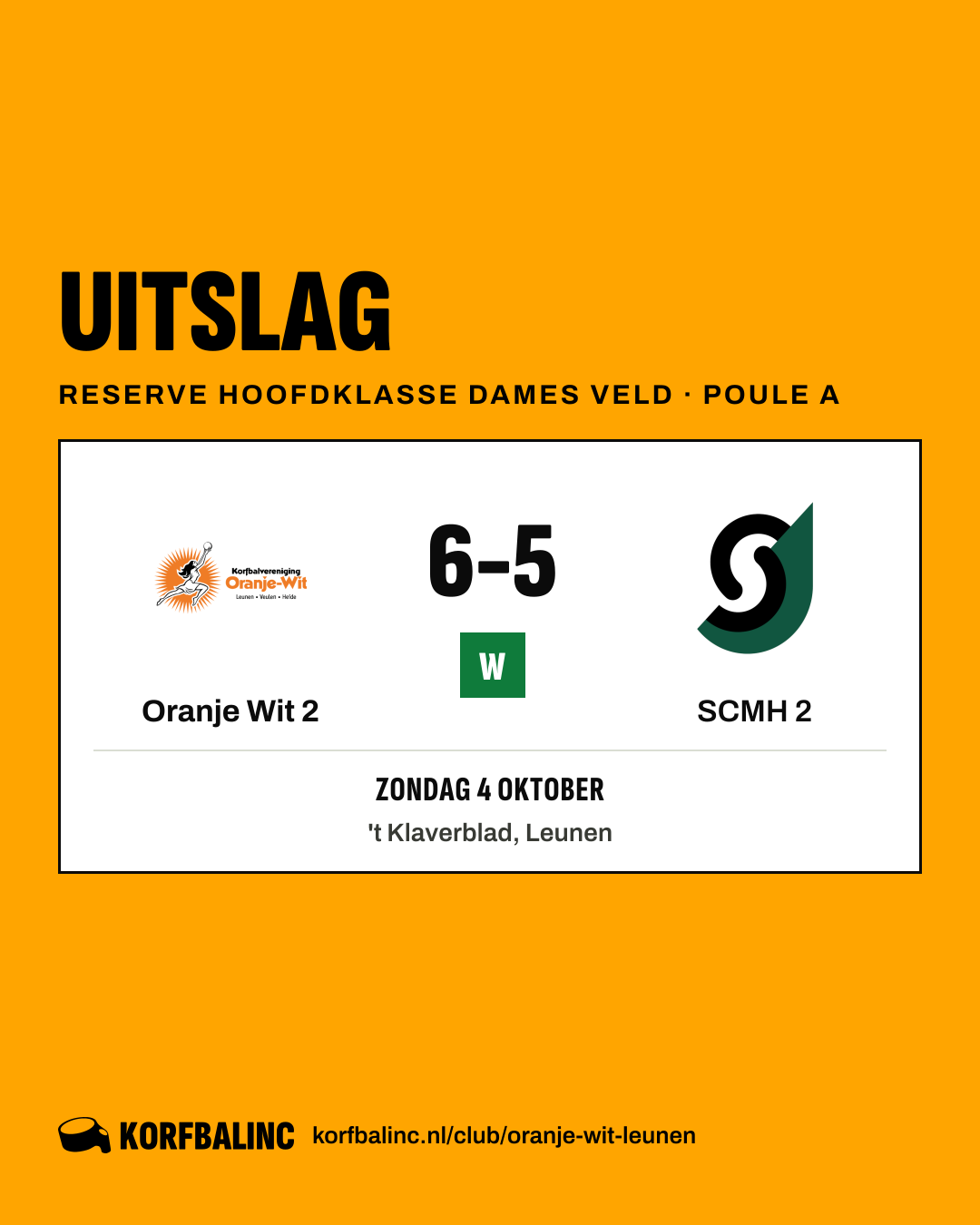 Oranje Wit 2 - SCMH 2