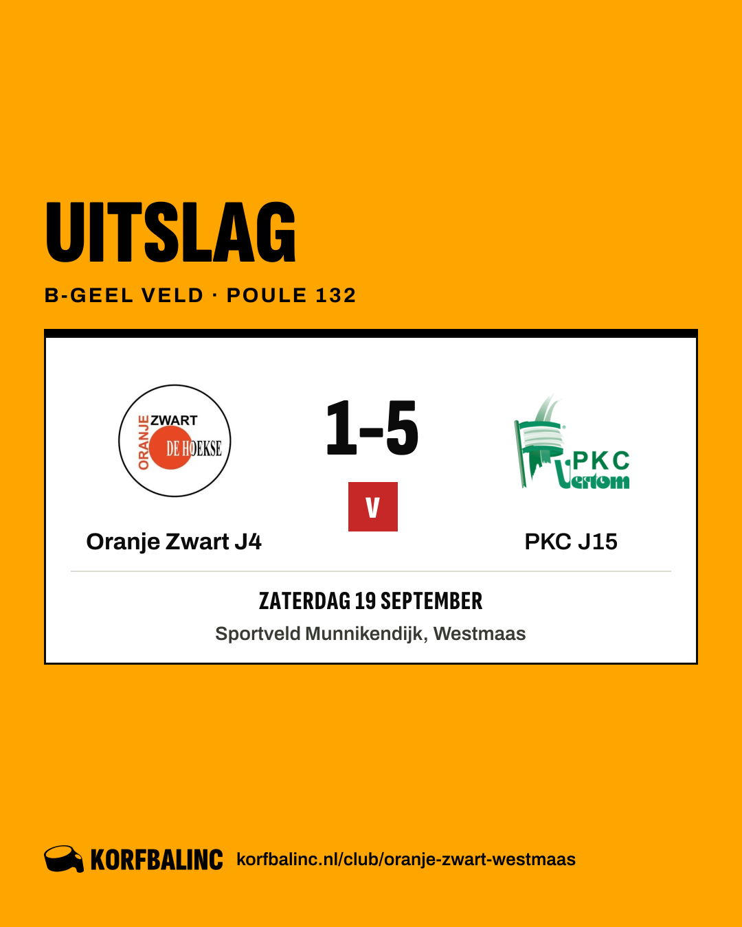 Oranje Zwart J4 - PKC J15