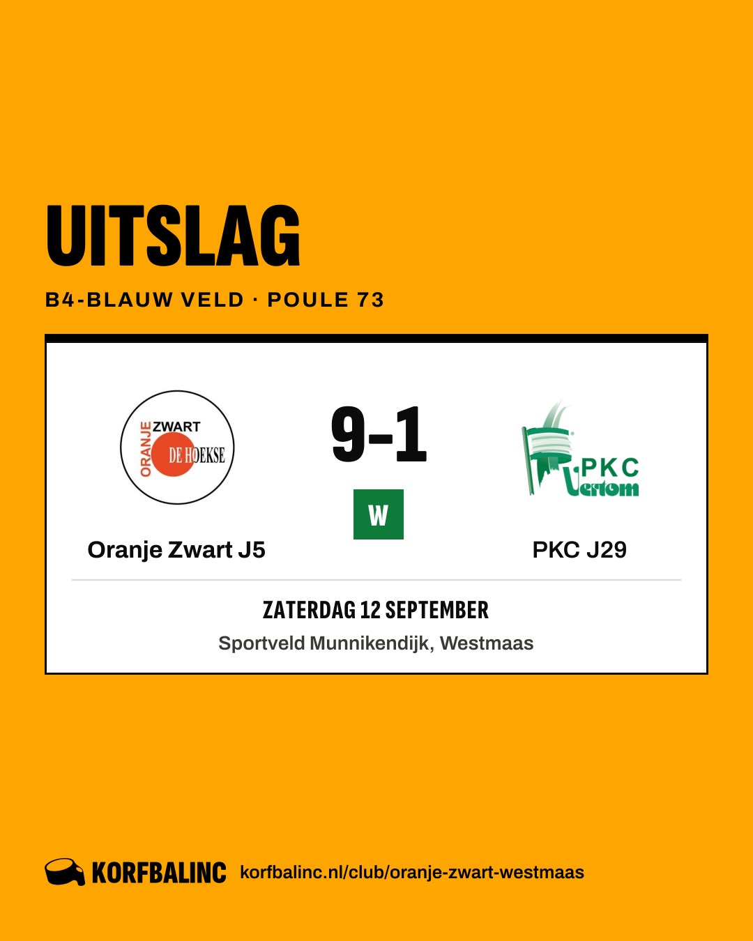 Oranje Zwart J5 - PKC J29