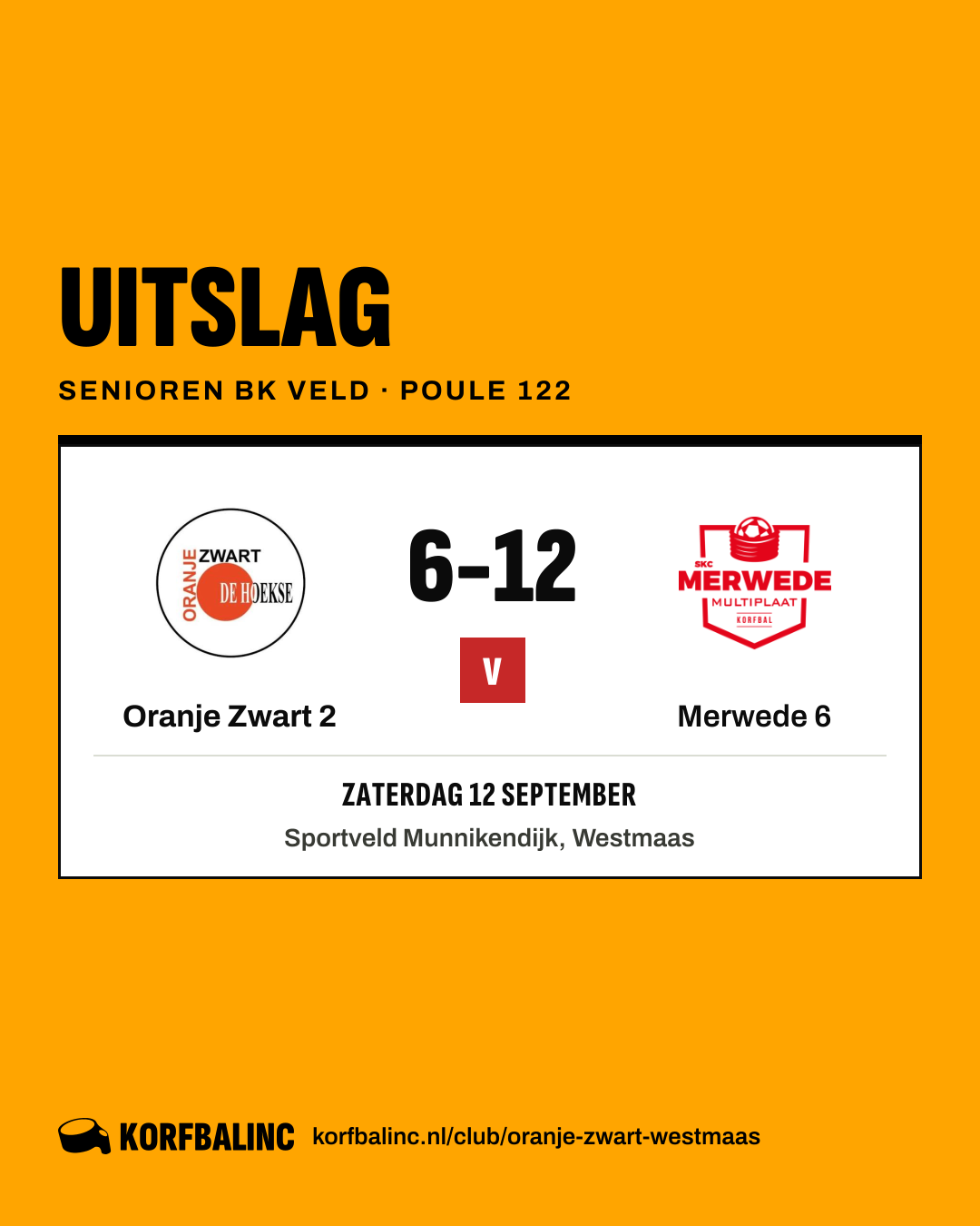 Oranje Zwart 2 - Merwede 6