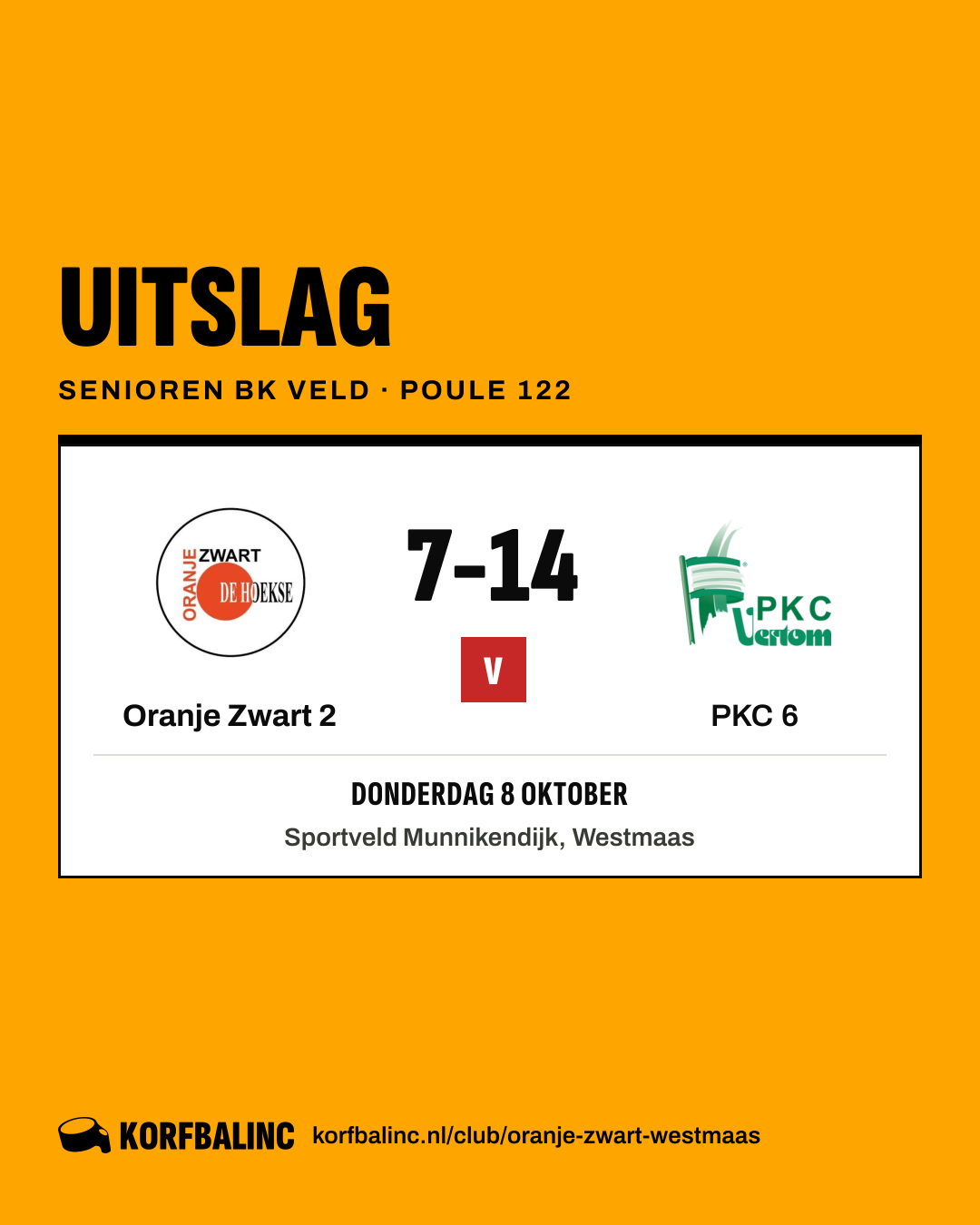 Oranje Zwart 2 - PKC 6