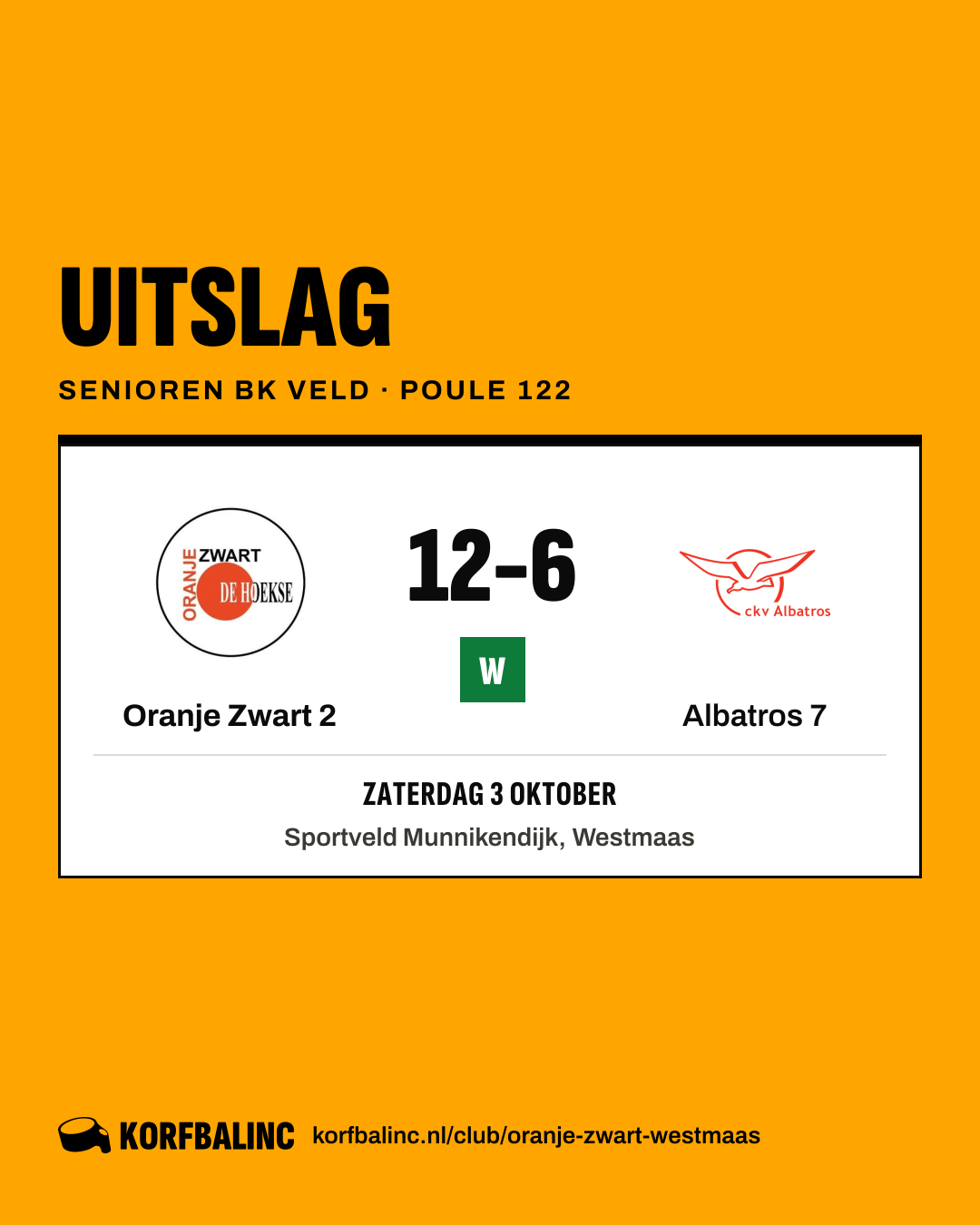 Oranje Zwart 2 - Albatros 7