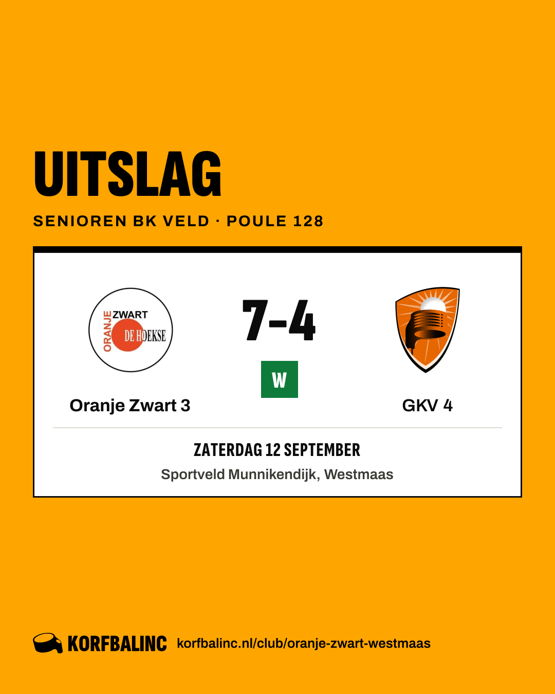 Oranje Zwart 3 - GKV 4