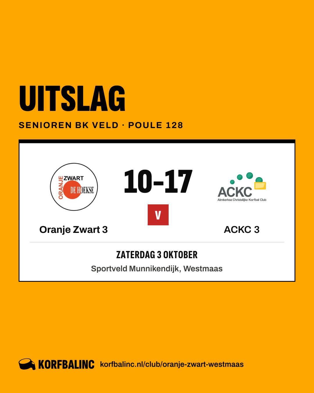 Oranje Zwart 3 - ACKC 3