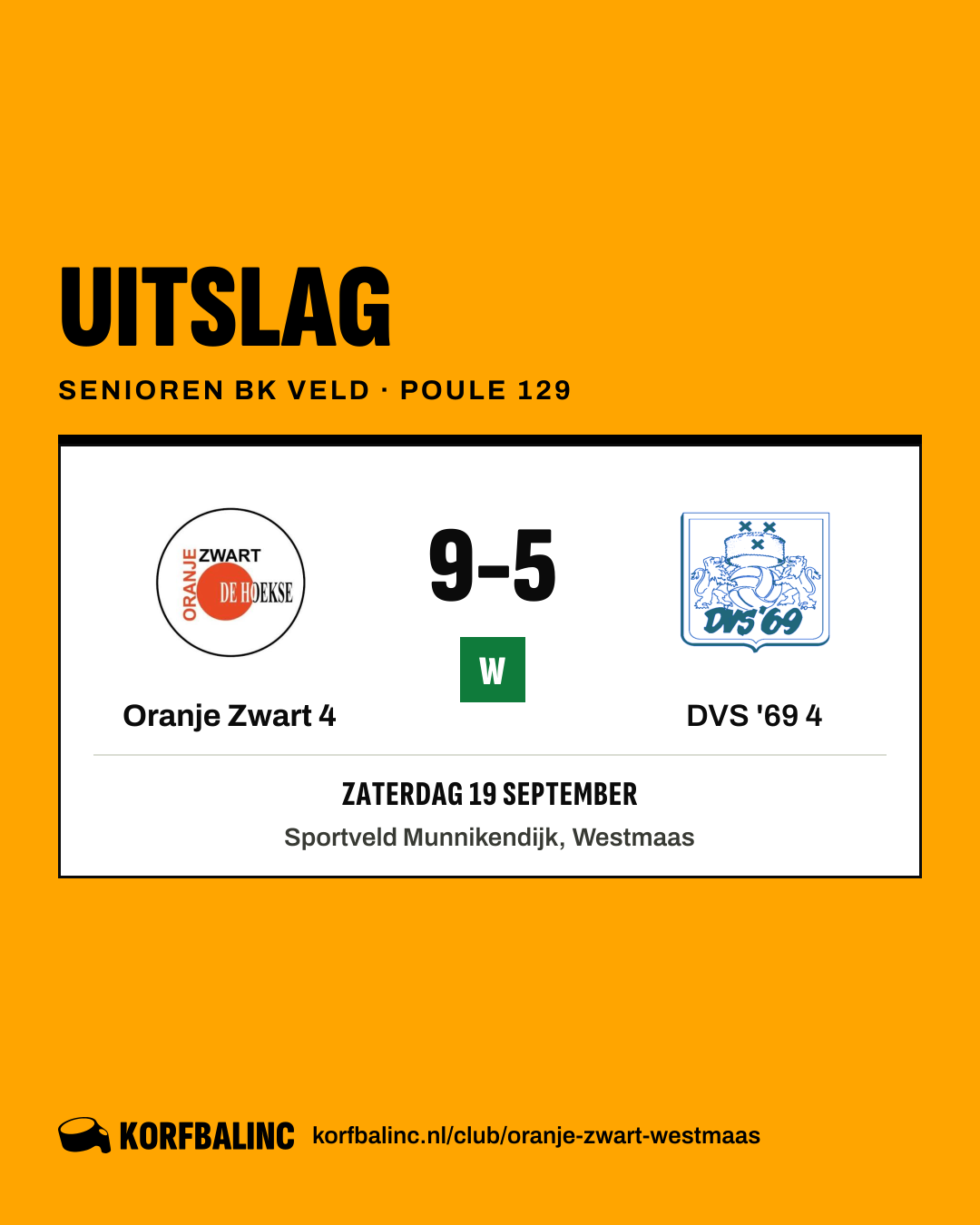 Oranje Zwart 4 - DVS '69 4