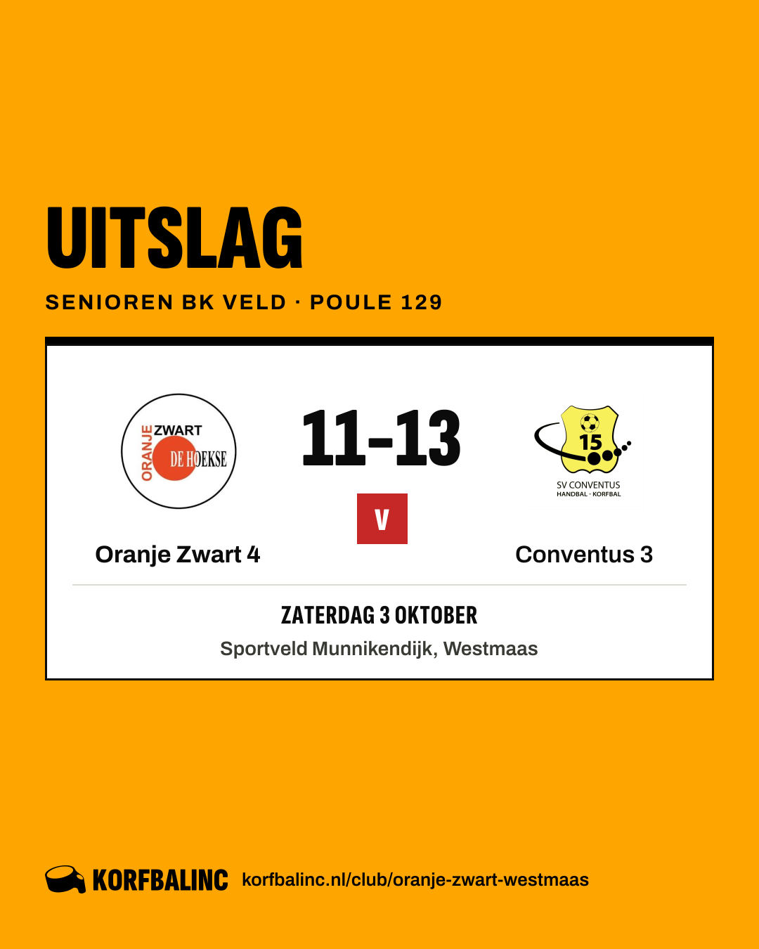 Oranje Zwart 4 - Conventus 3