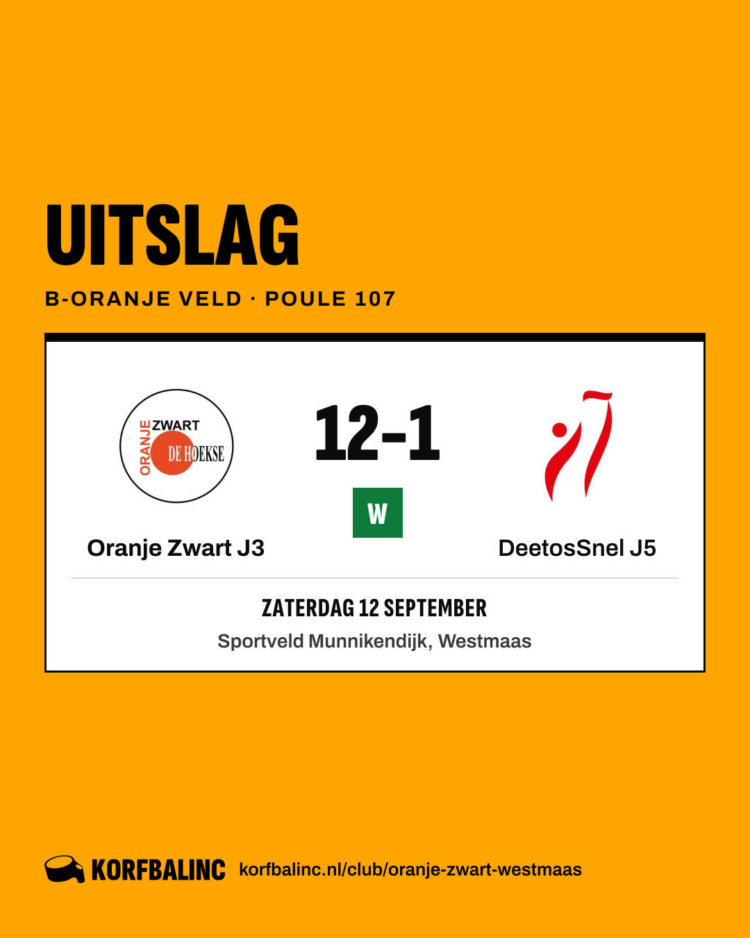 Oranje Zwart J3 - DeetosSnel J5