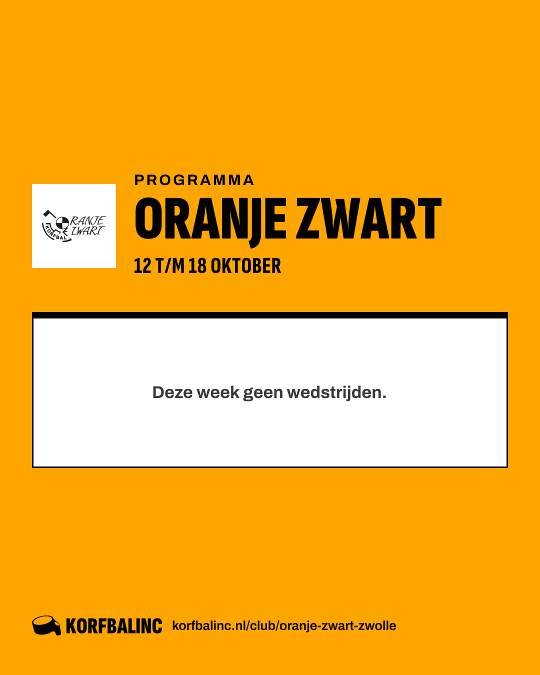 Uitslagen Oranje Zwart