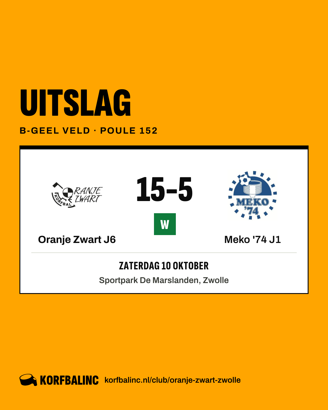 Oranje Zwart J6 - Meko '74 J1