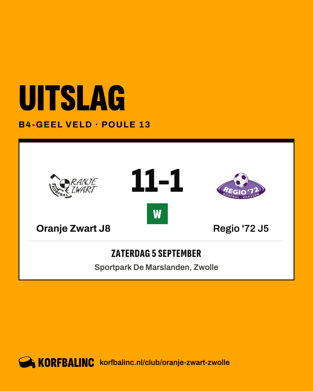Oranje Zwart J8 - Regio '72 J5