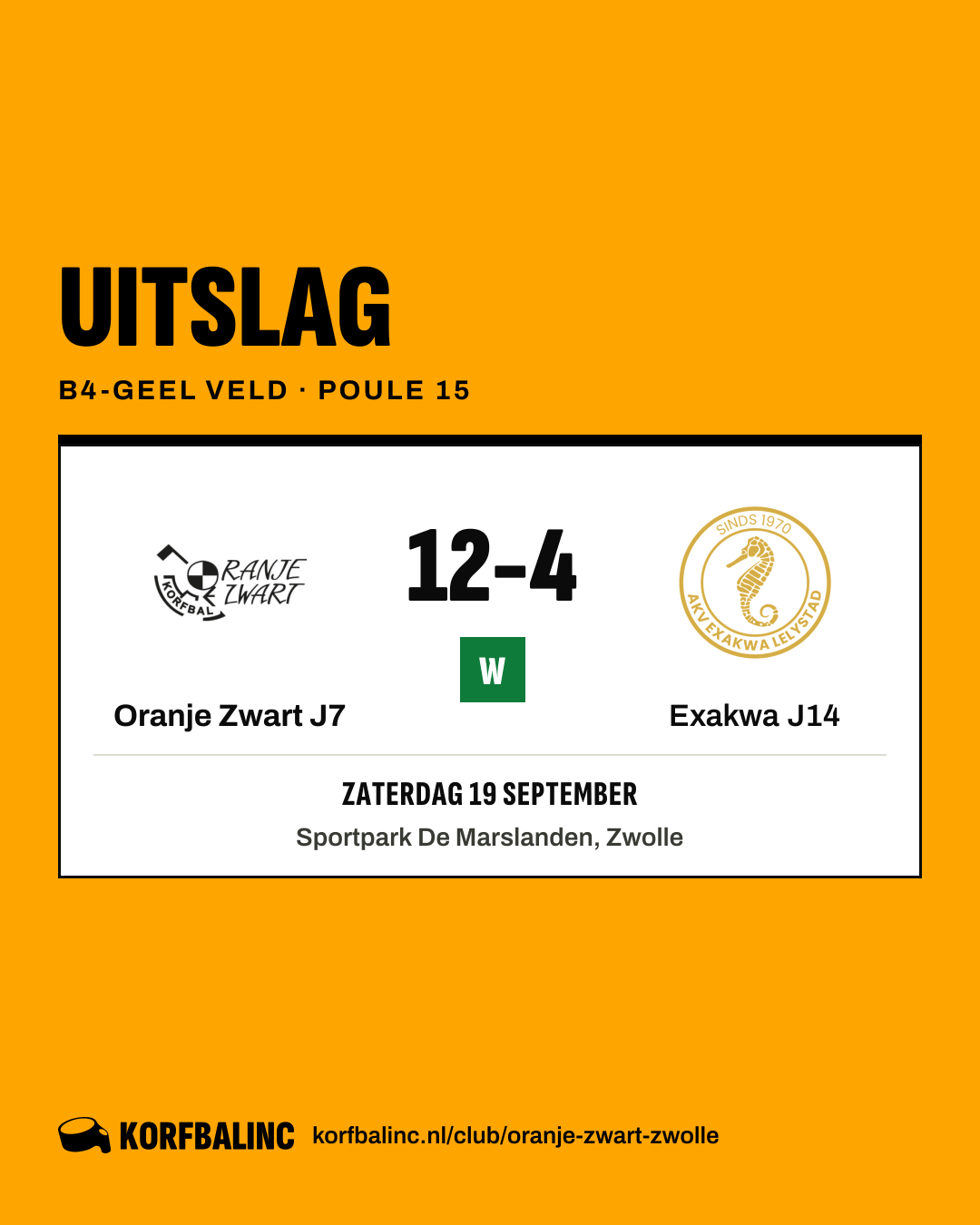 Oranje Zwart J7 - Exakwa J14