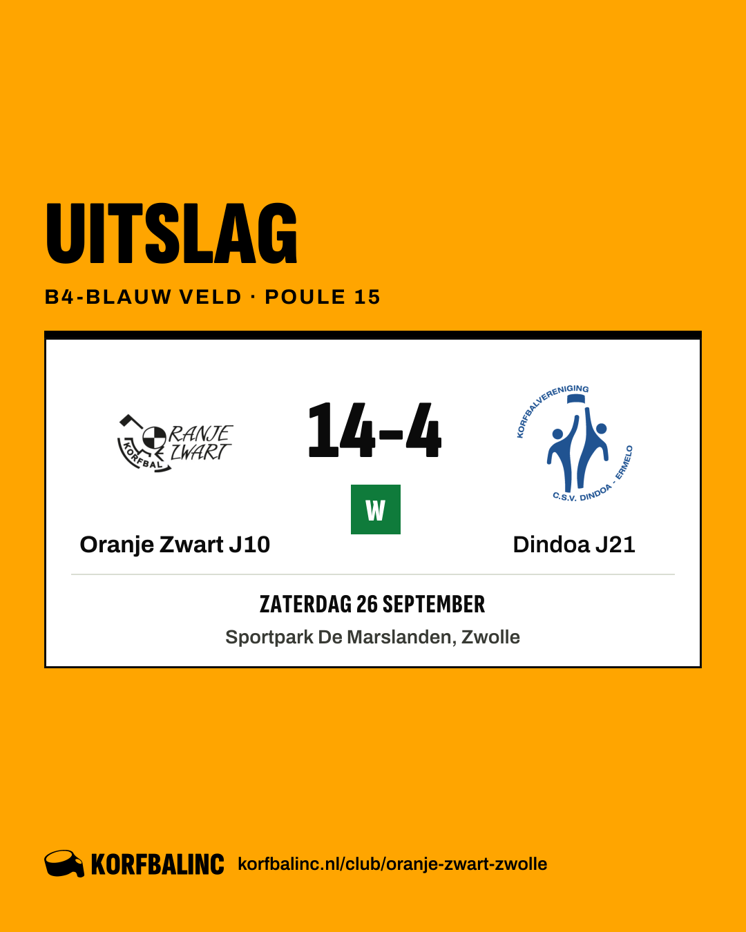 Oranje Zwart J10 - Dindoa J21