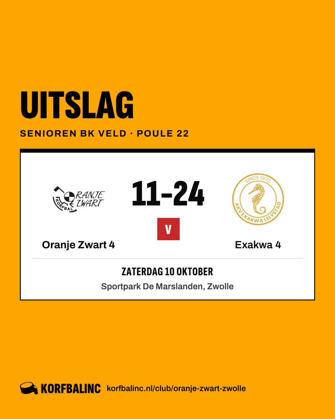 Oranje Zwart 4 - Exakwa 4