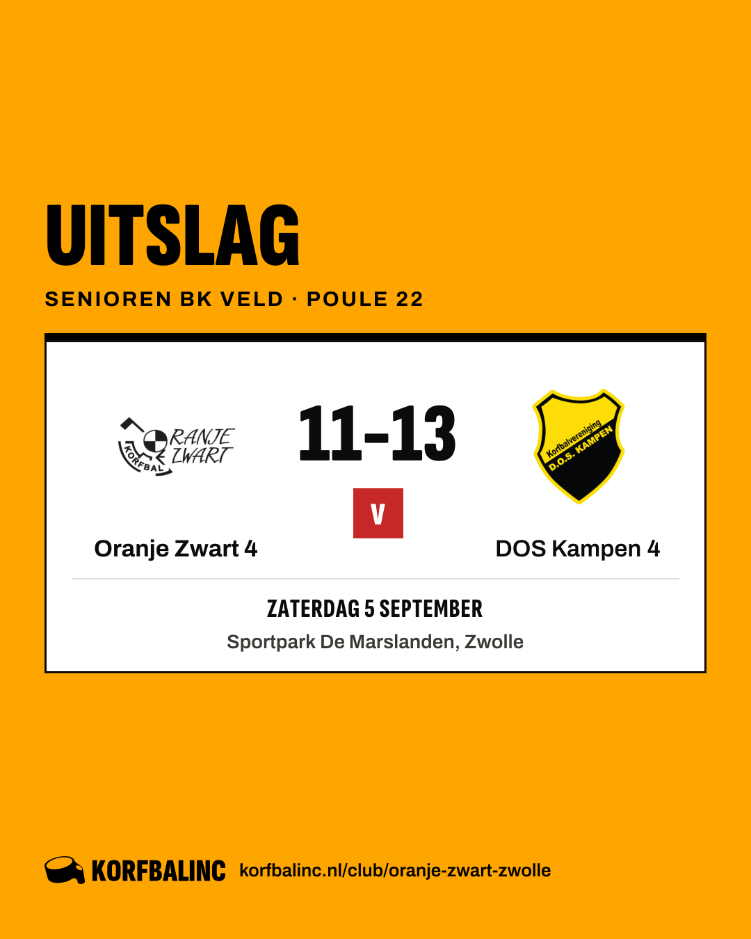 Oranje Zwart 4 - DOS Kampen 4