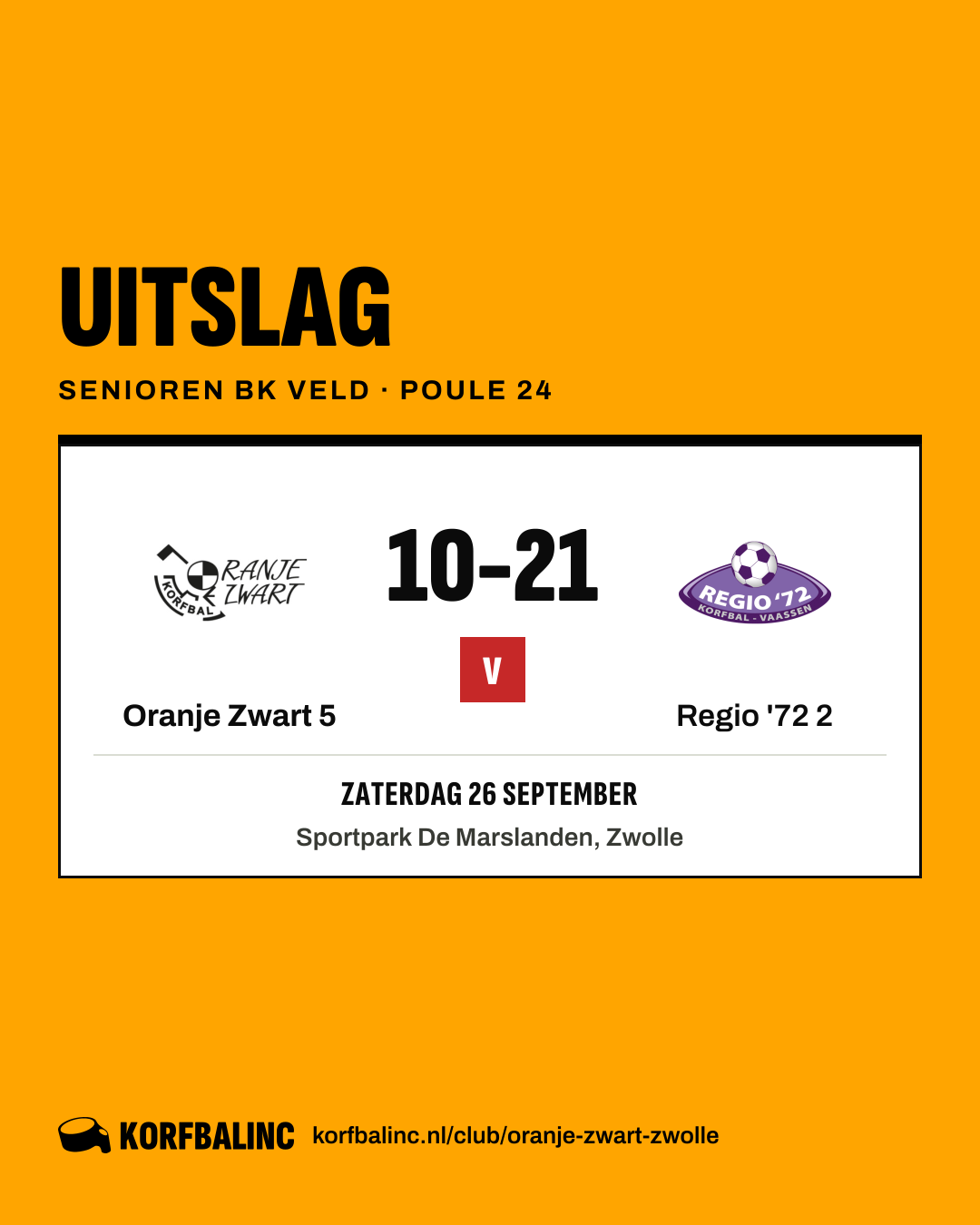 Oranje Zwart 5 - Regio '72 2