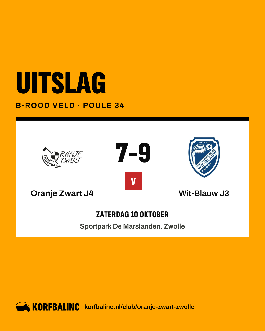 Oranje Zwart J4 - Wit-Blauw J3