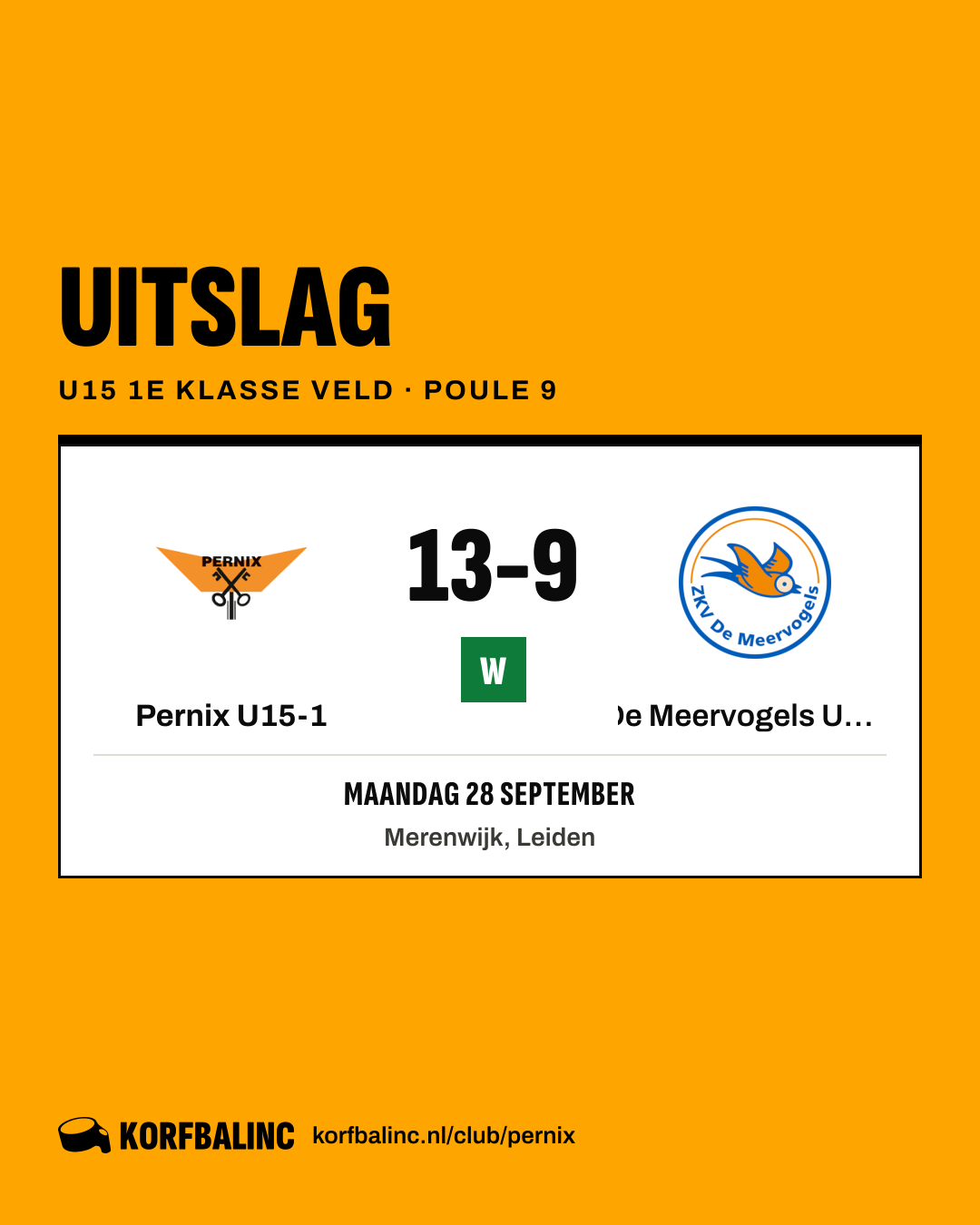 Pernix U15-1 - De Meervogels U15-1