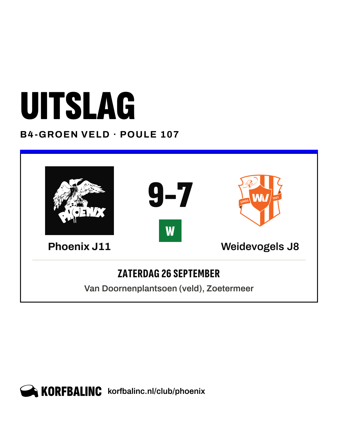 Phoenix J11 - Weidevogels J8