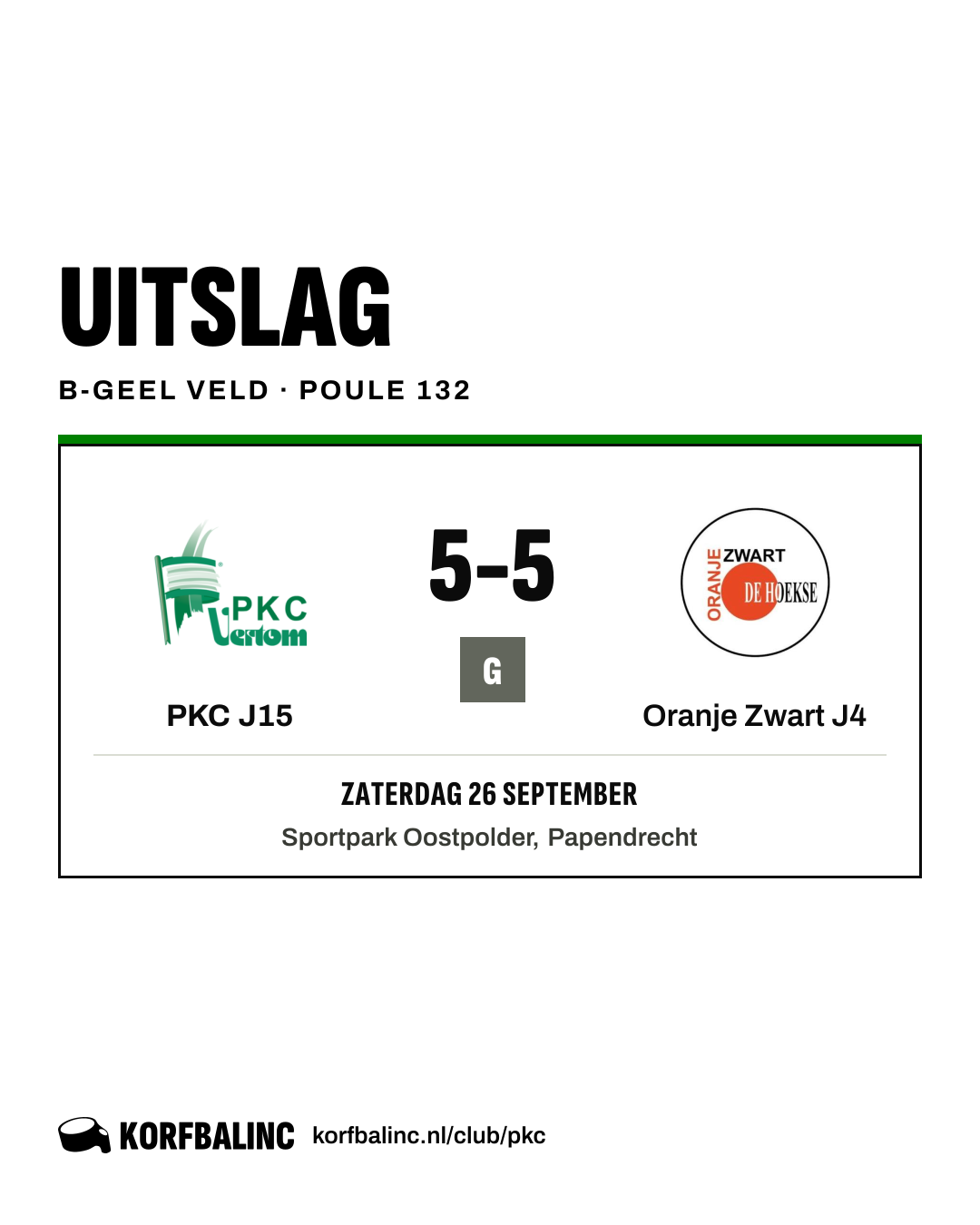 PKC J15 - Oranje Zwart J4