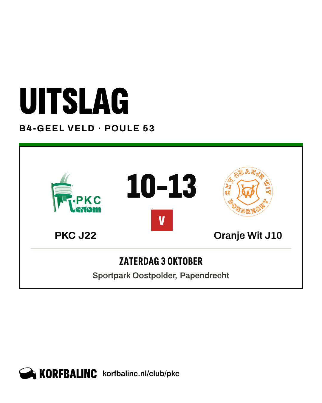 PKC J22 - Oranje Wit J10