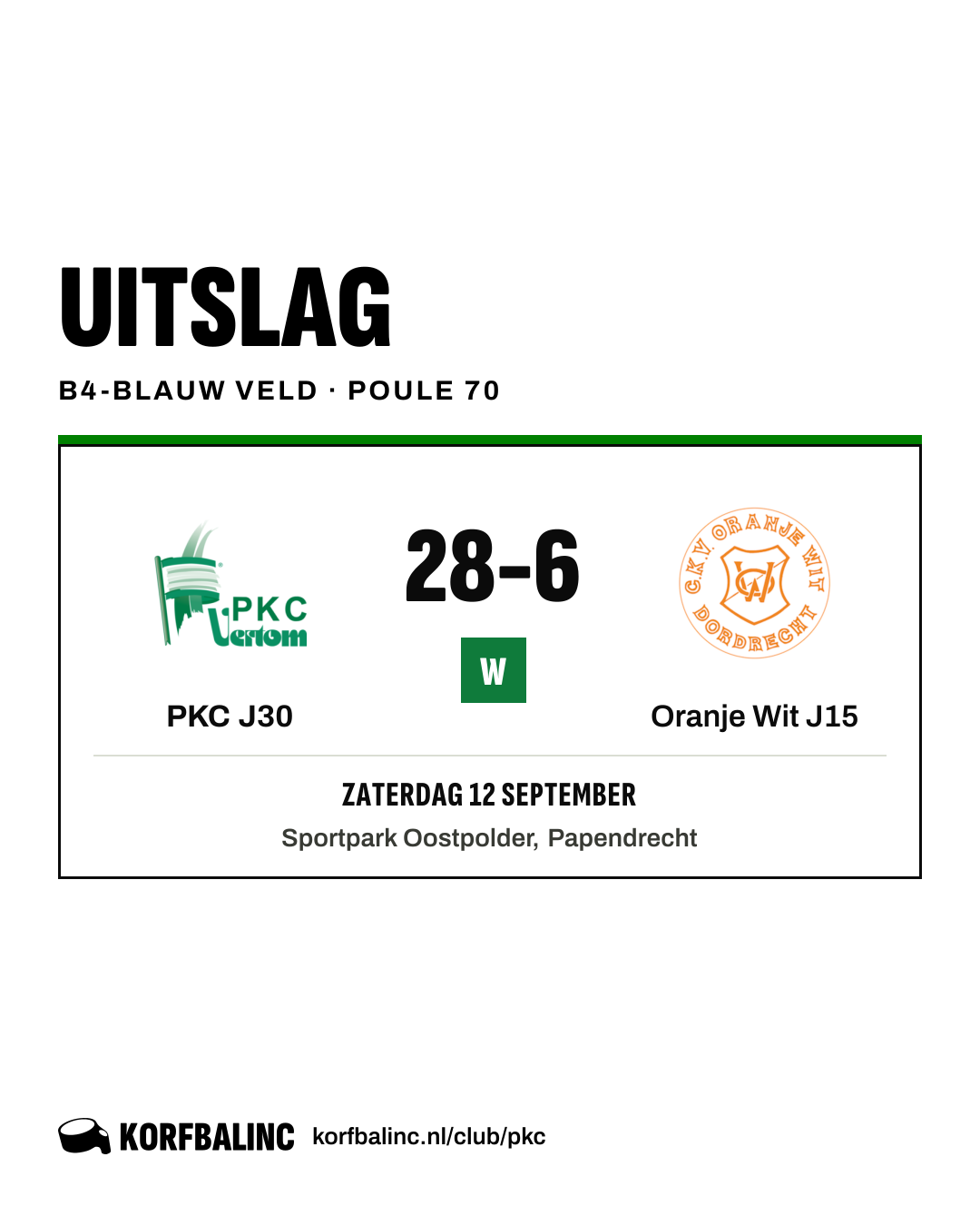 PKC J30 - Oranje Wit J15