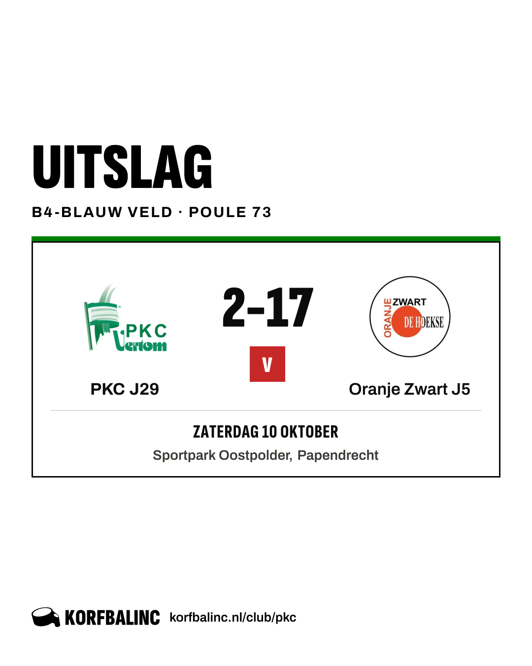 PKC J29 - Oranje Zwart J5