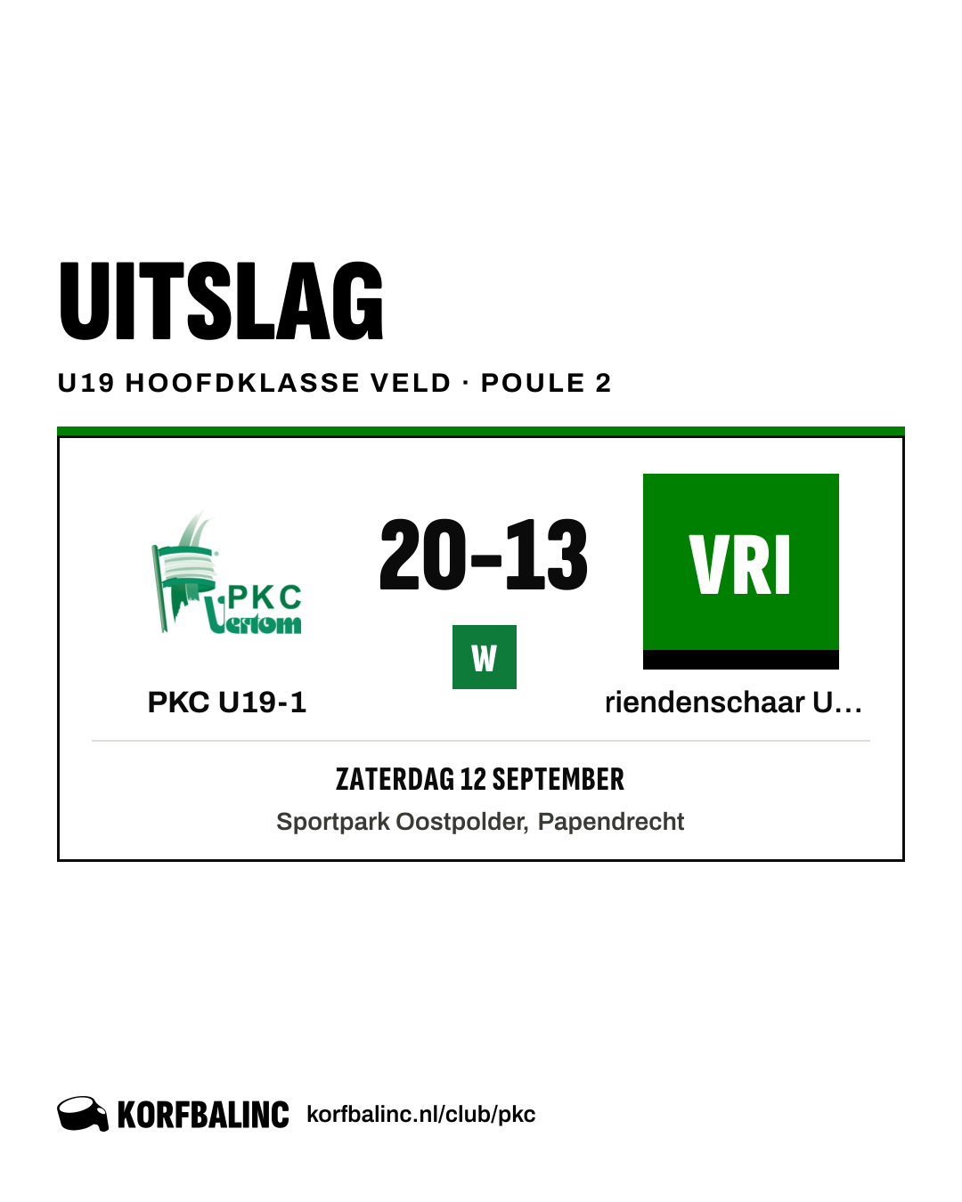 PKC U19-1 - Vriendenschaar U19-1