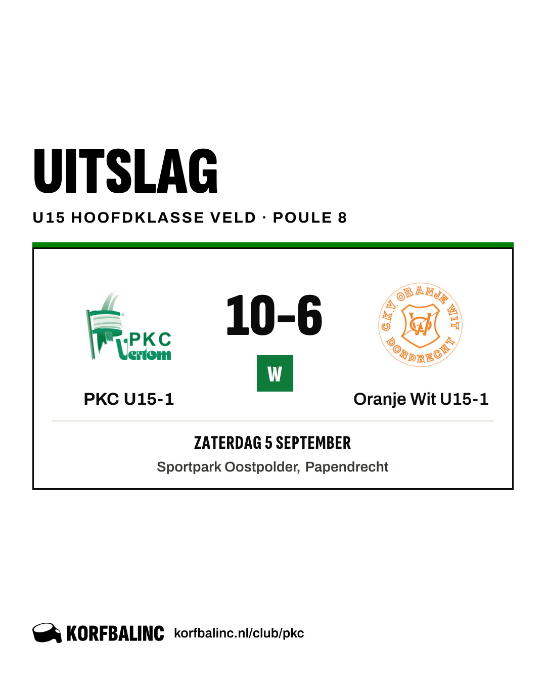 PKC U15-1 - Oranje Wit U15-1