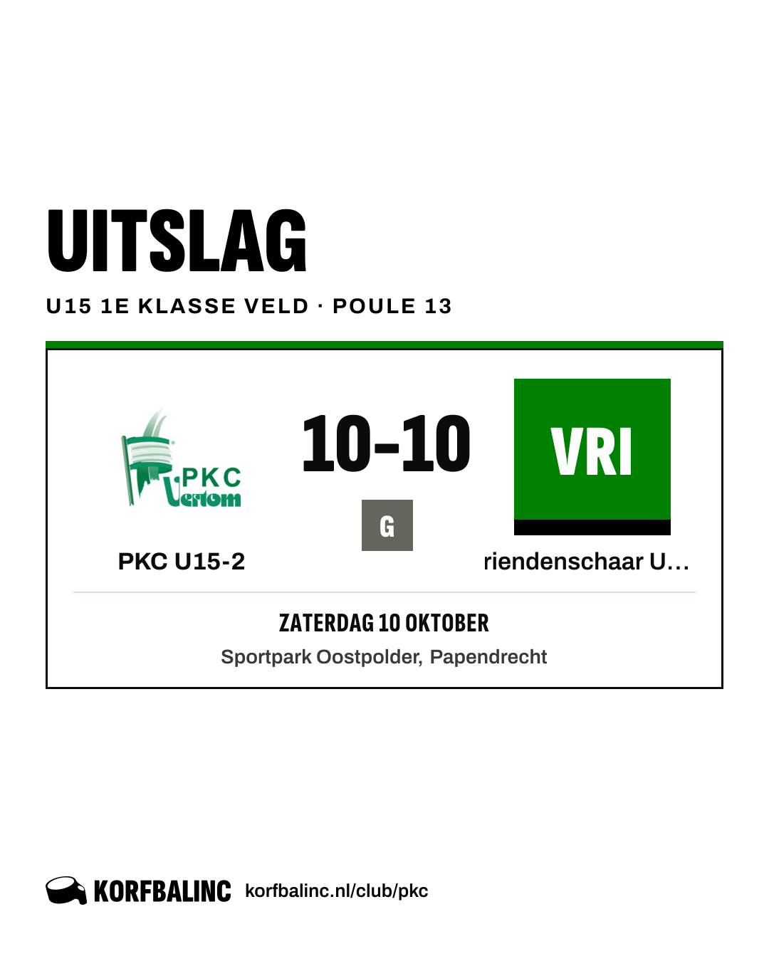 PKC U15-2 - Vriendenschaar U15-1