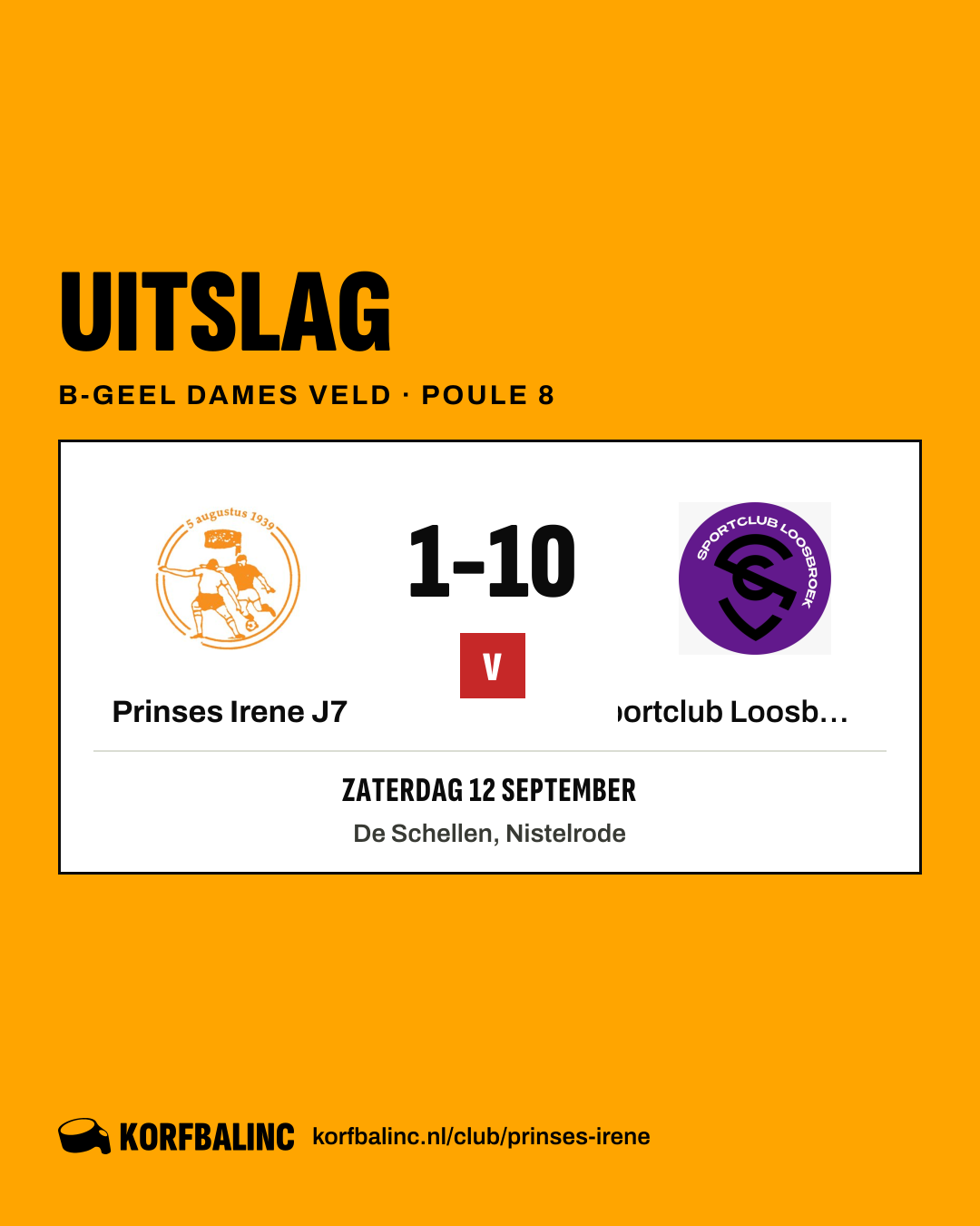 Prinses Irene J7 - Sportclub Loosbroek J5