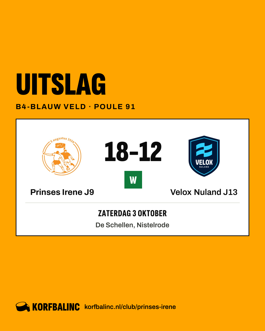 Prinses Irene J9 - Velox Nuland J13