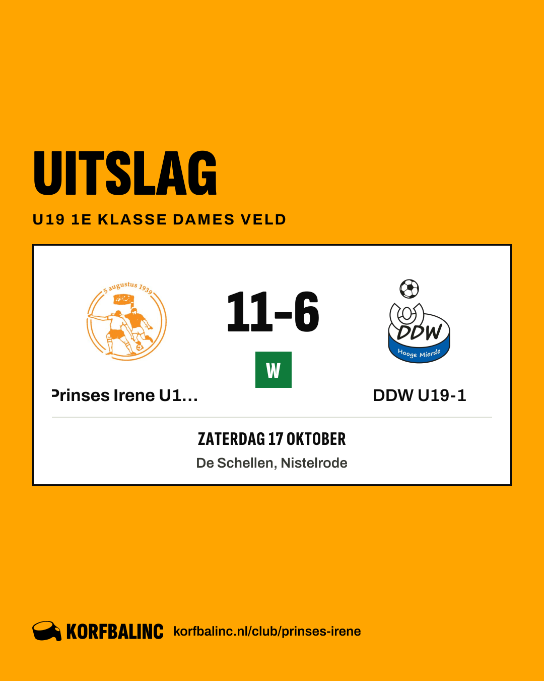 Prinses Irene U19-1 - DDW U19-1