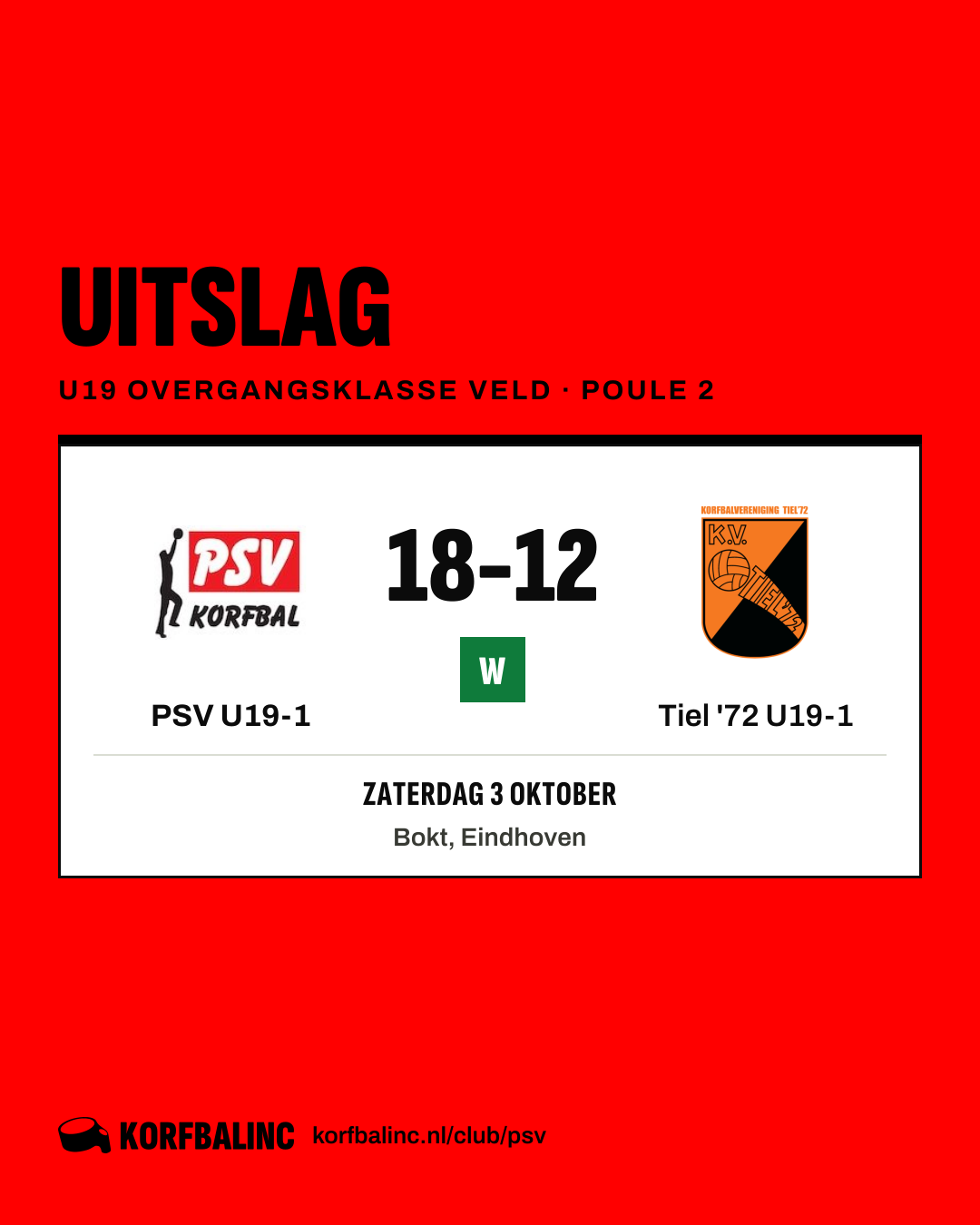 PSV U19-1 - Tiel '72 U19-1