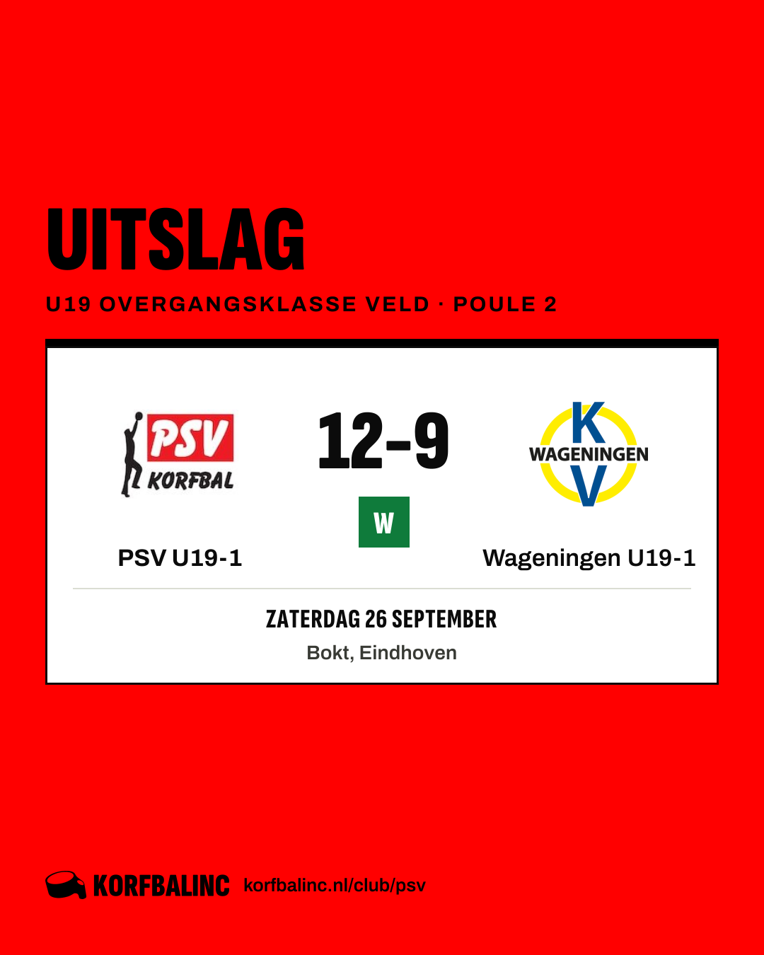 PSV U19-1 - Wageningen U19-1