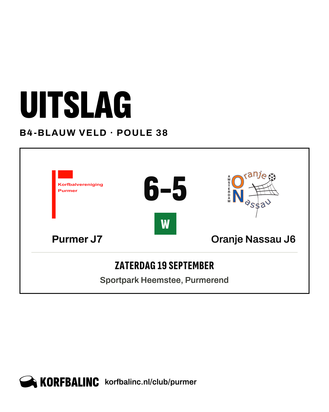 Purmer J7 - Oranje Nassau J6