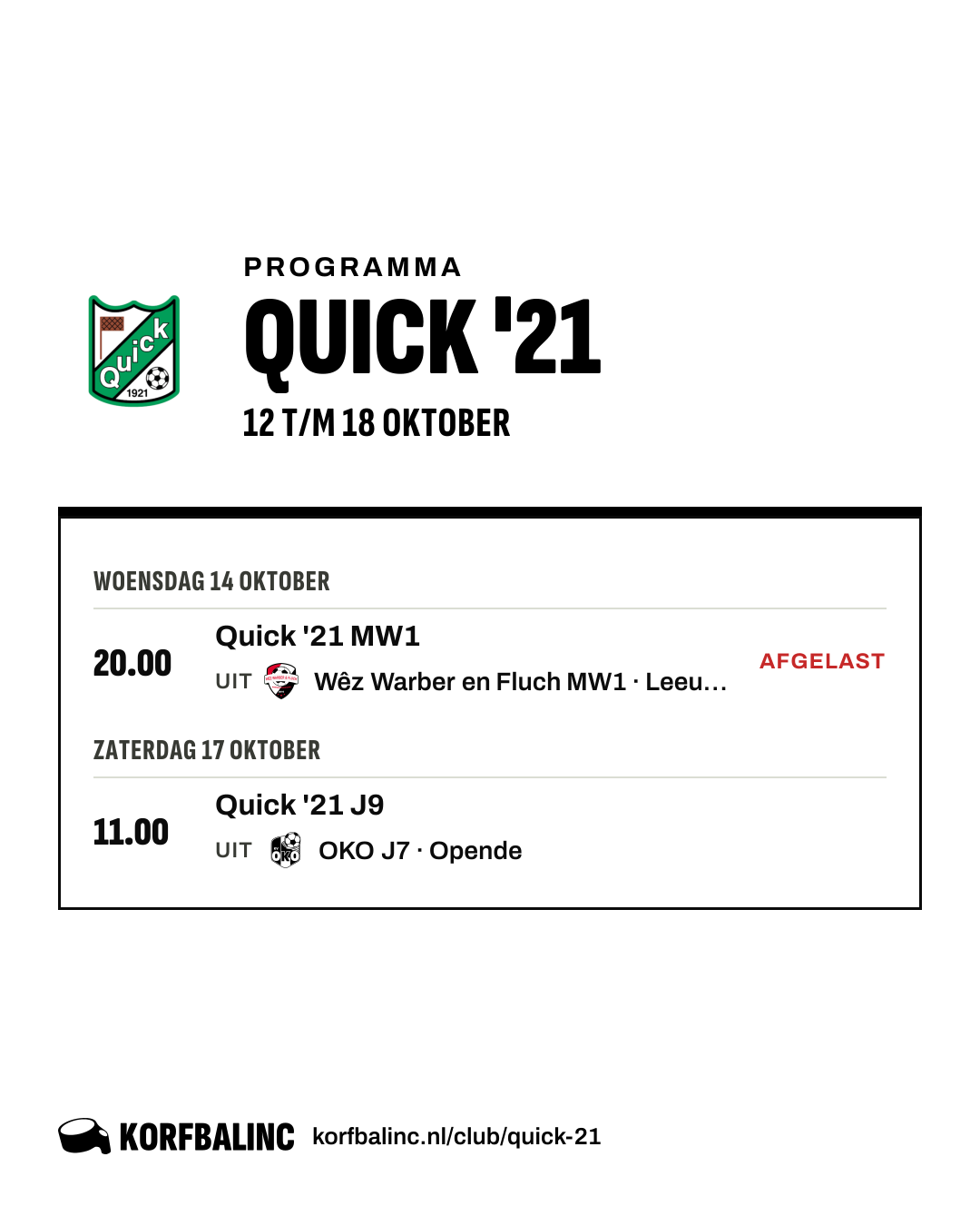 Programma Quick '21