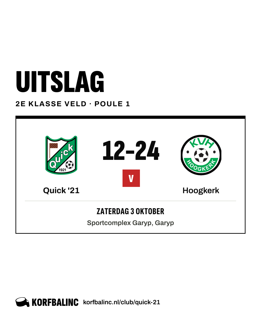 Quick '21 - Hoogkerk