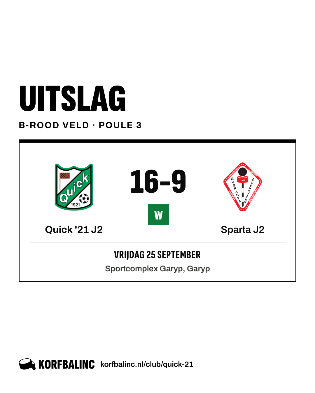 Quick '21 J2 - Sparta J2