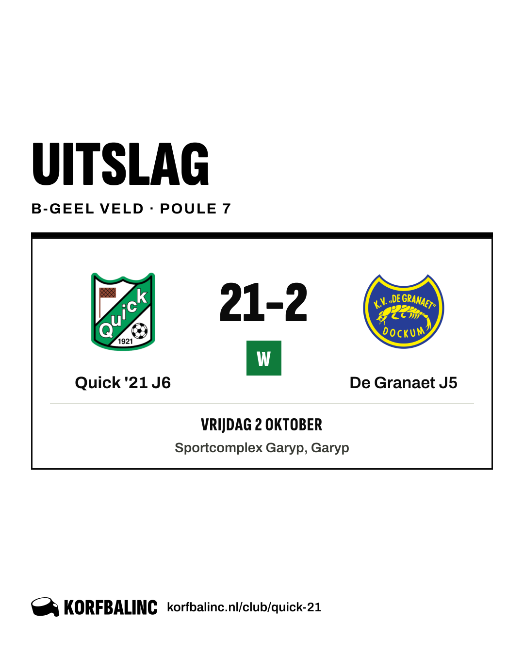 Quick '21 J6 - De Granaet J5