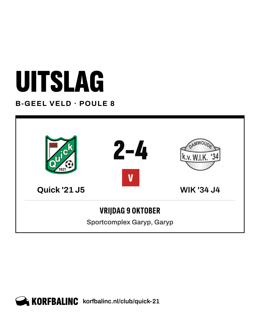 Quick '21 J5 - WIK '34 J4