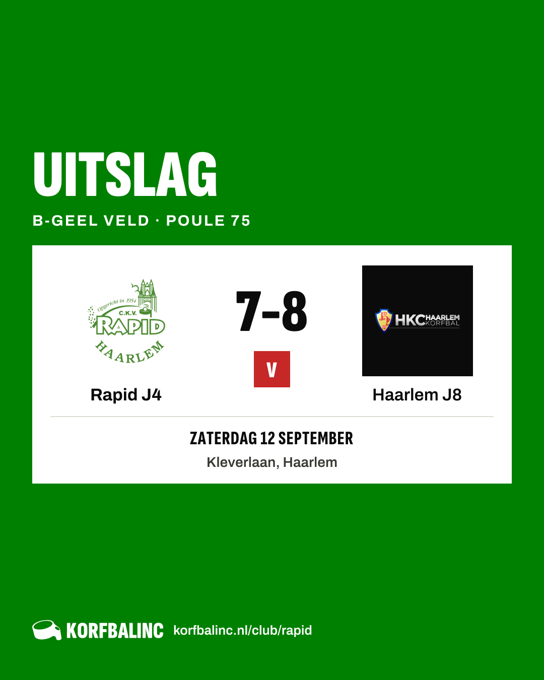 Rapid J4 - Haarlem J8