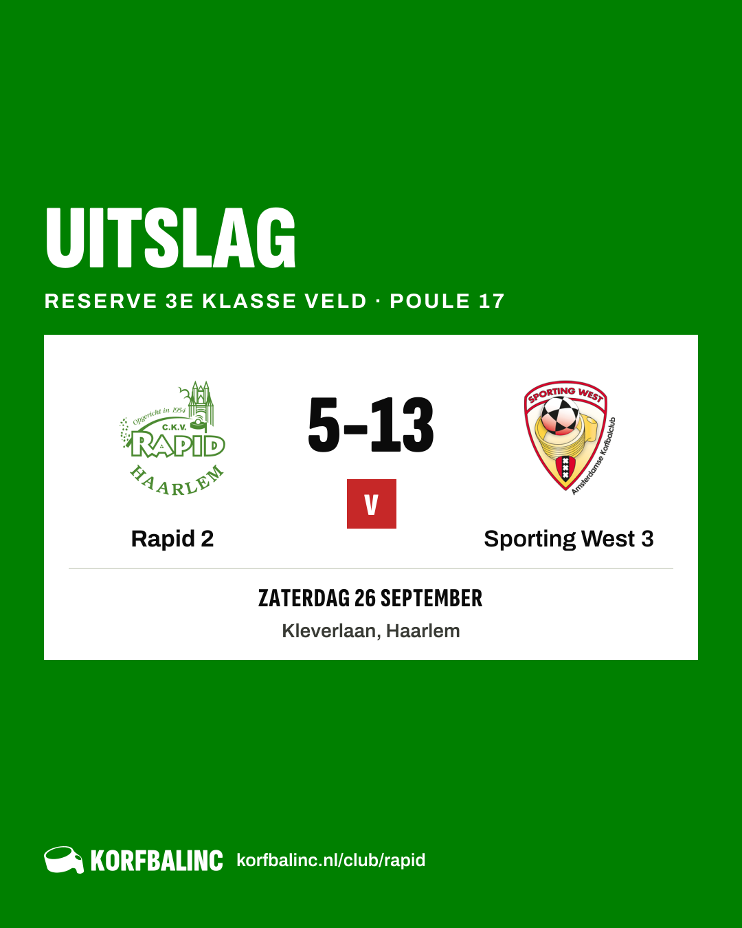 Rapid 2 - Sporting West 3