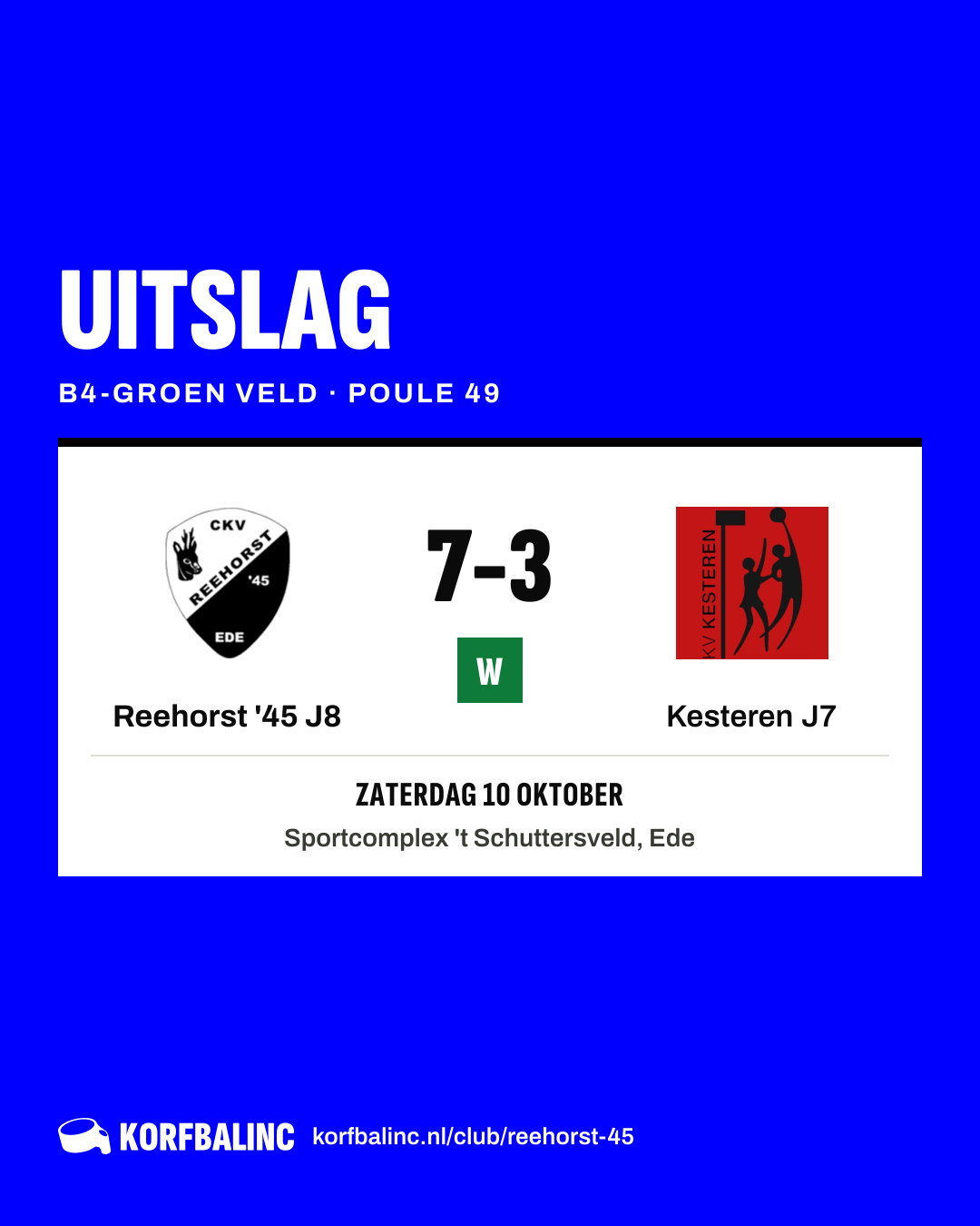 Reehorst '45 J8 - Kesteren J7