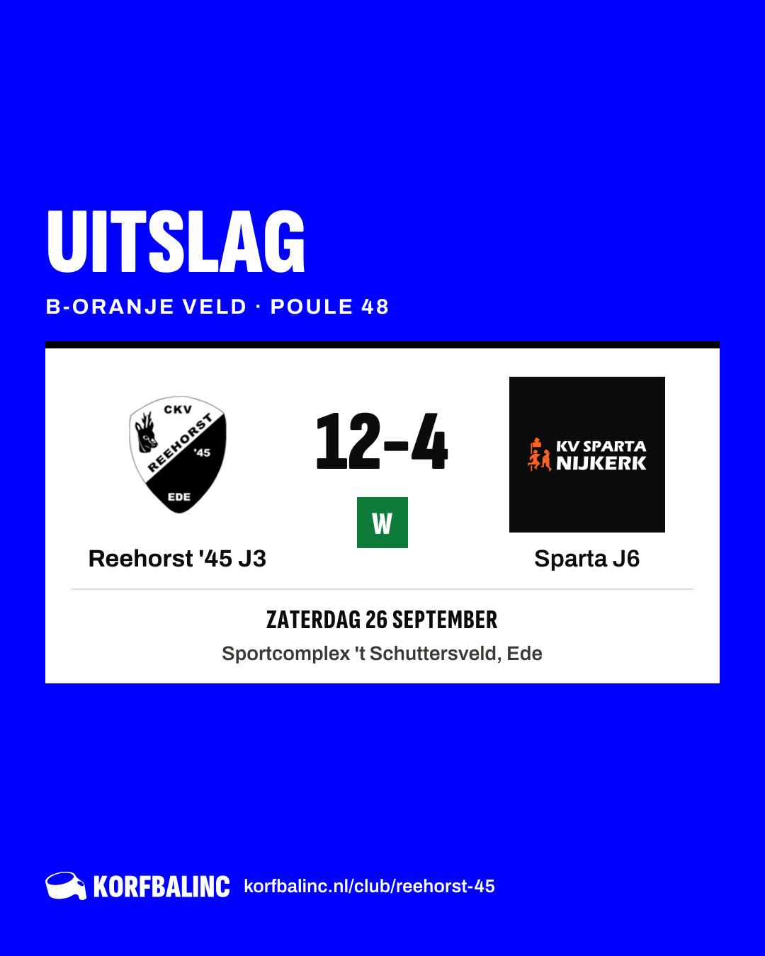 Reehorst '45 J3 - Sparta J6