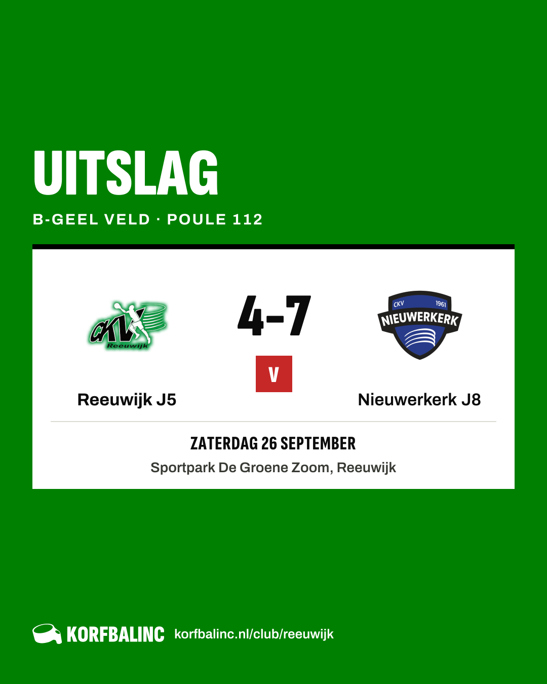 Reeuwijk J5 - Nieuwerkerk J8