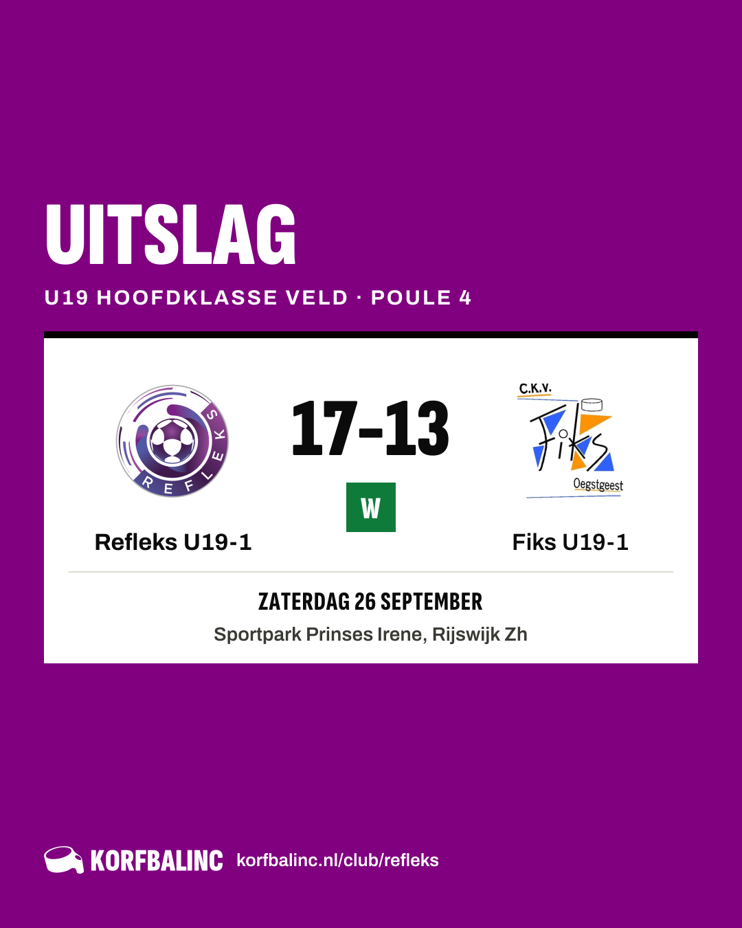 Refleks U19-1 - Fiks U19-1